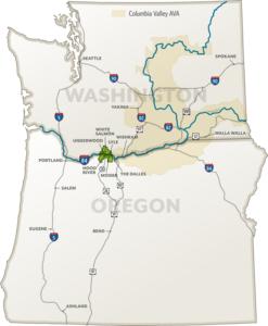 Map of Columbia River Gorge AVA
